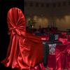 Chair Cover Dust-proof Removable Satin Skirted Back Self-tie Chair Cover Protector Event Party Supplies