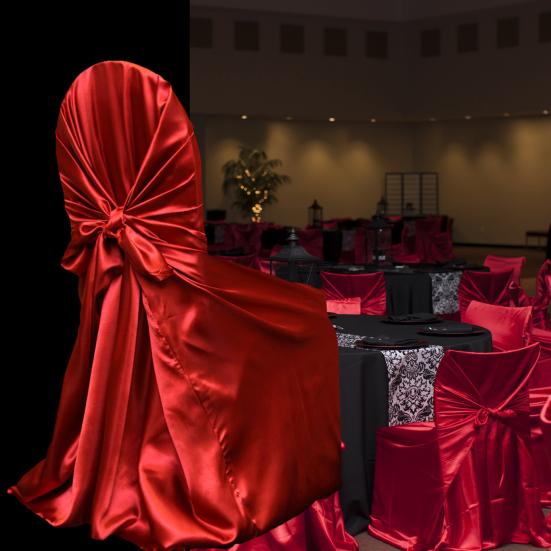 Chair Cover Dust-proof Removable Satin Skirted Back Self-tie Chair Cover Protector Event Party Supplies