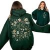 2025 Trendy Floral Print Loose Plus Size Pullover Hoodie Sweatshirt