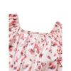 Printed Short Top, Square-neck Hot Girl Women's Chiffon Pleated Top