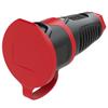 PCE Portable Socket 1F Z/U Straight Rubber IP44 16A 230V Black 2411-SRW