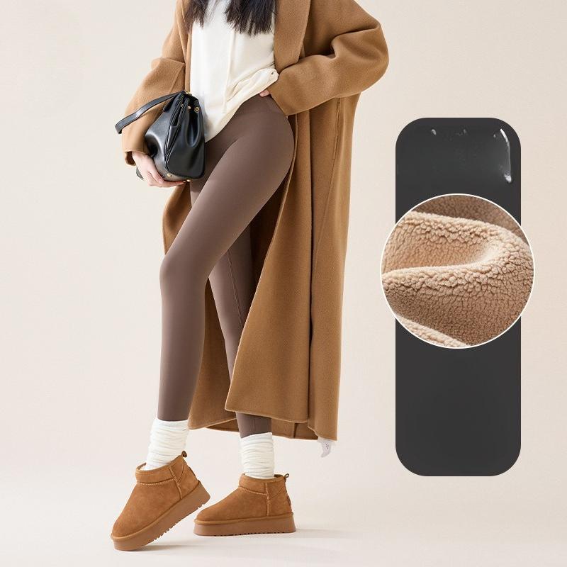 Brushed Shark Skin Women Winter High Waise Tummy Control Fleece Lined Yoga Pants Thick Warm Elastic Thermal Leggings