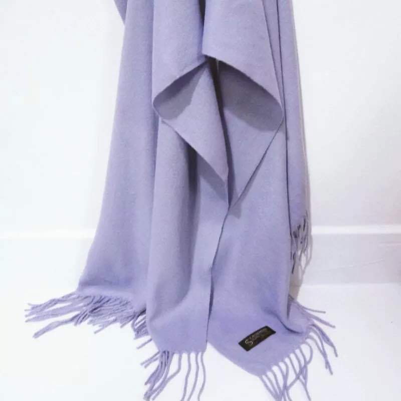 Warm Solid Color Cashmere Wool Scarf Winter Tassel Unisex Shawl Solid Color Scarf for Women