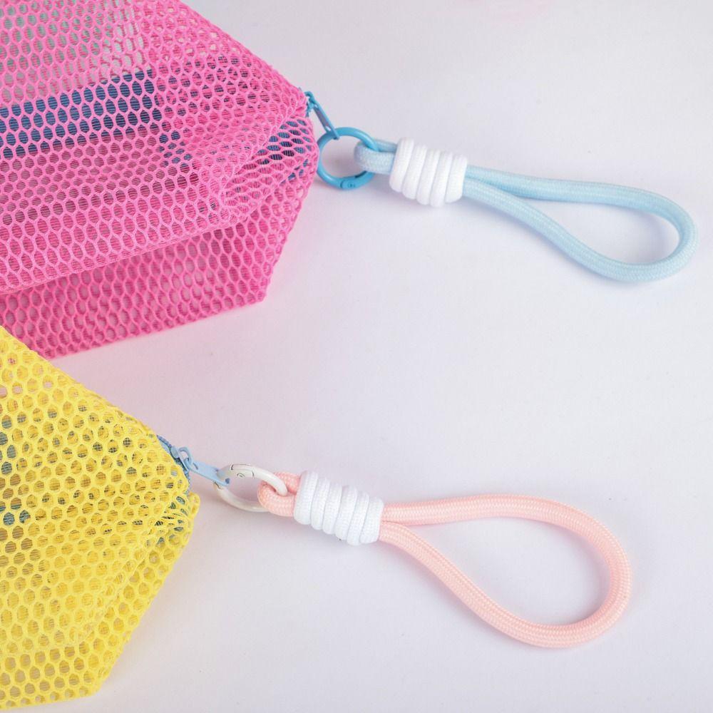 with Handle Mesh Cosmetic Bag Small Capacity Zipper Coin Purse Mini Makeup Pockets Stationery