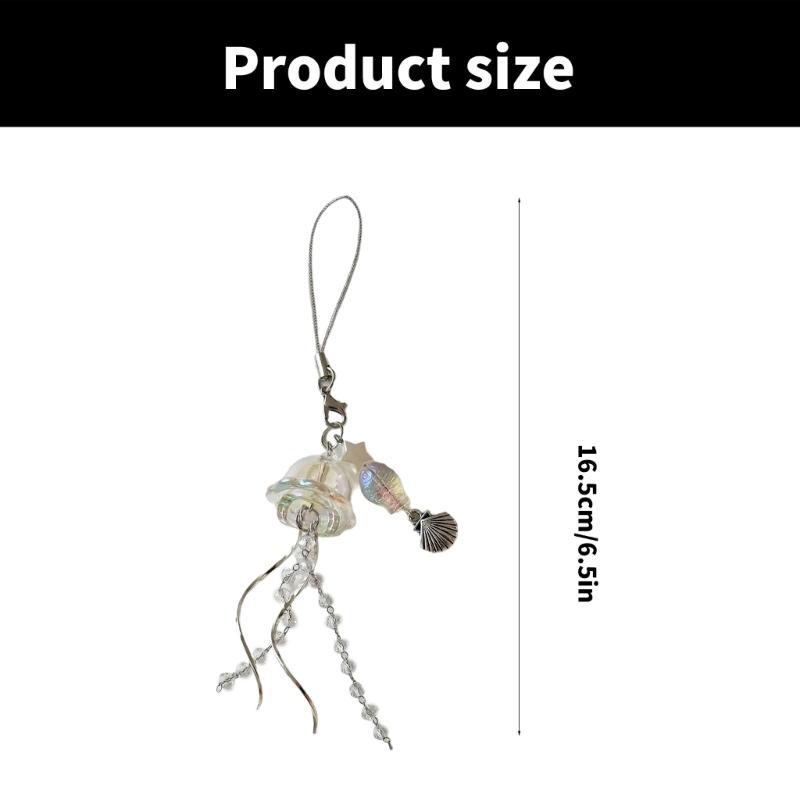 Jellyfish Phone Charm Keychain Pendant Phone Strap Acrylic Texture Phone Chain Suitable for Fashion Enthusiasts Present