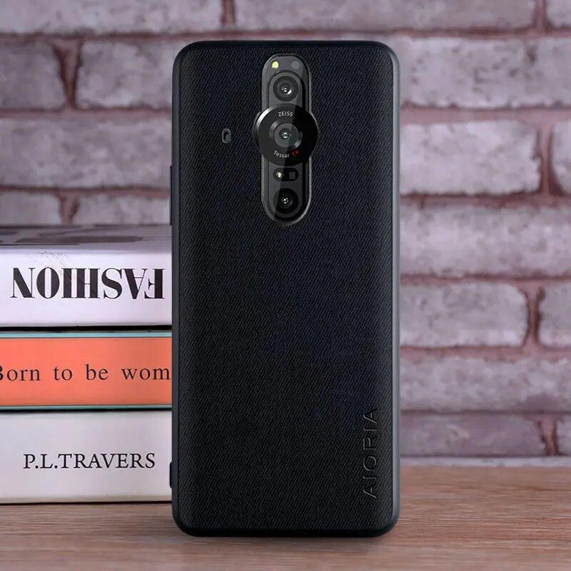 

Чехол для Sony Xperia Pro I Pro-I 1, роскошный текстильный кожаный мягкий чехол для телефона sony xperia pro i, чехол Funda Capa sony xperia pro i чёрный