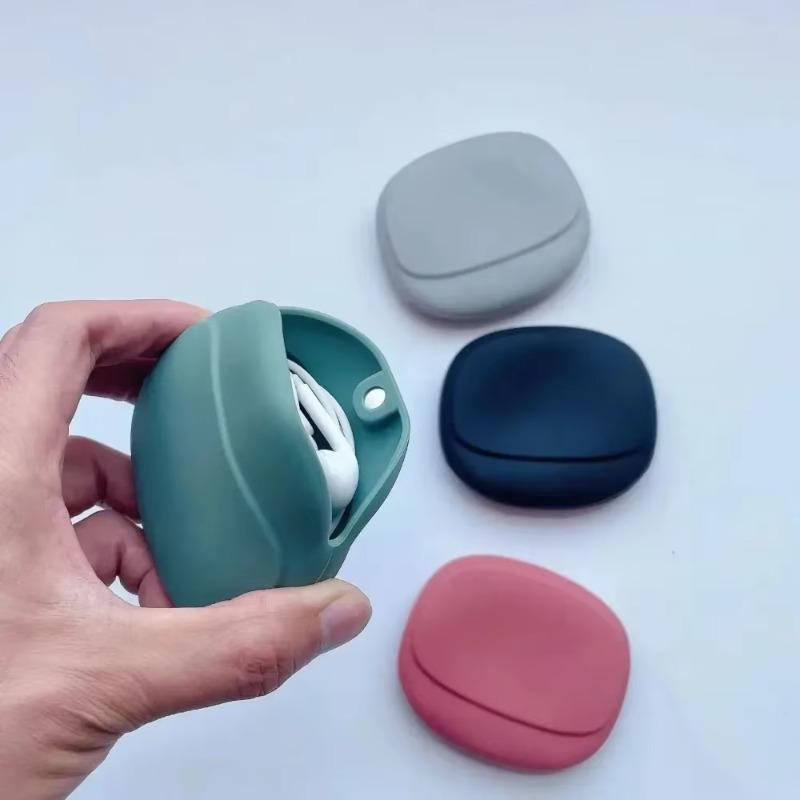 Silicone Headphone Pouch Case Portable Cable Organizer Anti-Fall Mini Wire Storage Case Charging Cord Earphone Protective Bag