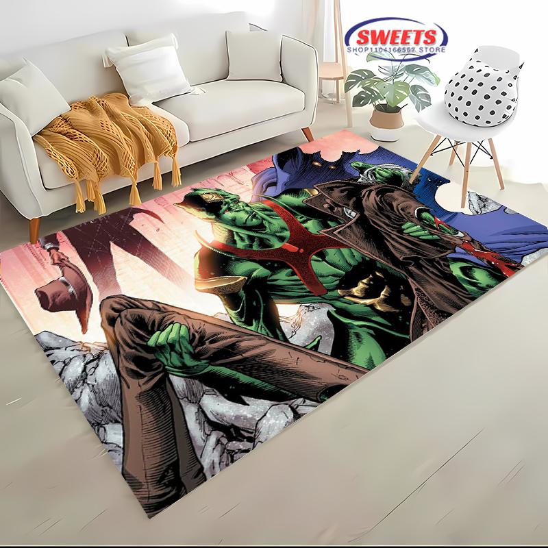 New Shelves! DC Martian Manhunter Carpet,Living Room Bedroom Office Area Children's Room of Choice,Non-slip Machine Washable Mat