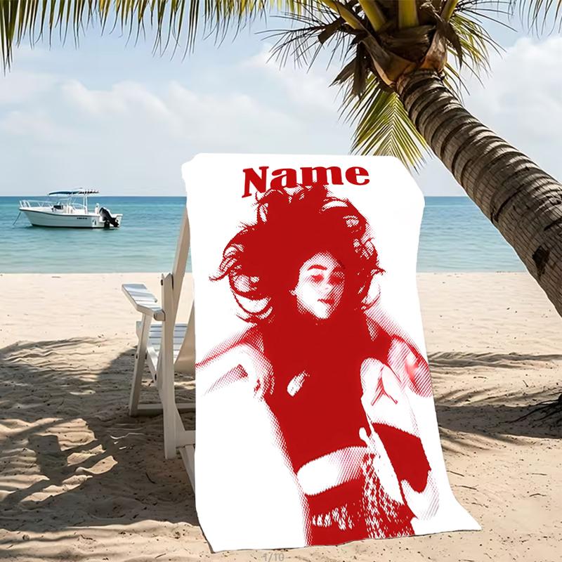 Customizable personalized beach towels Billie Eilish themed designs.Suitable for the beach, yoga, sports;ideal as beach accessories