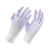 Ice silk gloves Thin women's summer outdoor riding driving touch screen full finger sunscreen shading light breathable gloves