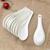 Huihuang White Ceramic Soup Spoons