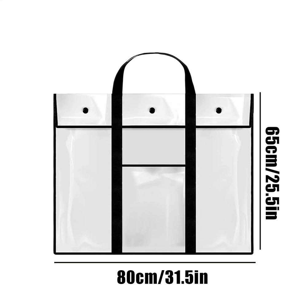Poster Bag Clear PVC Art Container Portable Bulletin Board Holder With Handle Pocket Multipurpose Poster For Students
