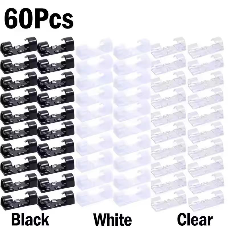 Cable Clips Organizer Drop Wire Holder Cord Management Self-Adhesive Cables Manager Fixed Clamp Wire Winder For Home Office Car