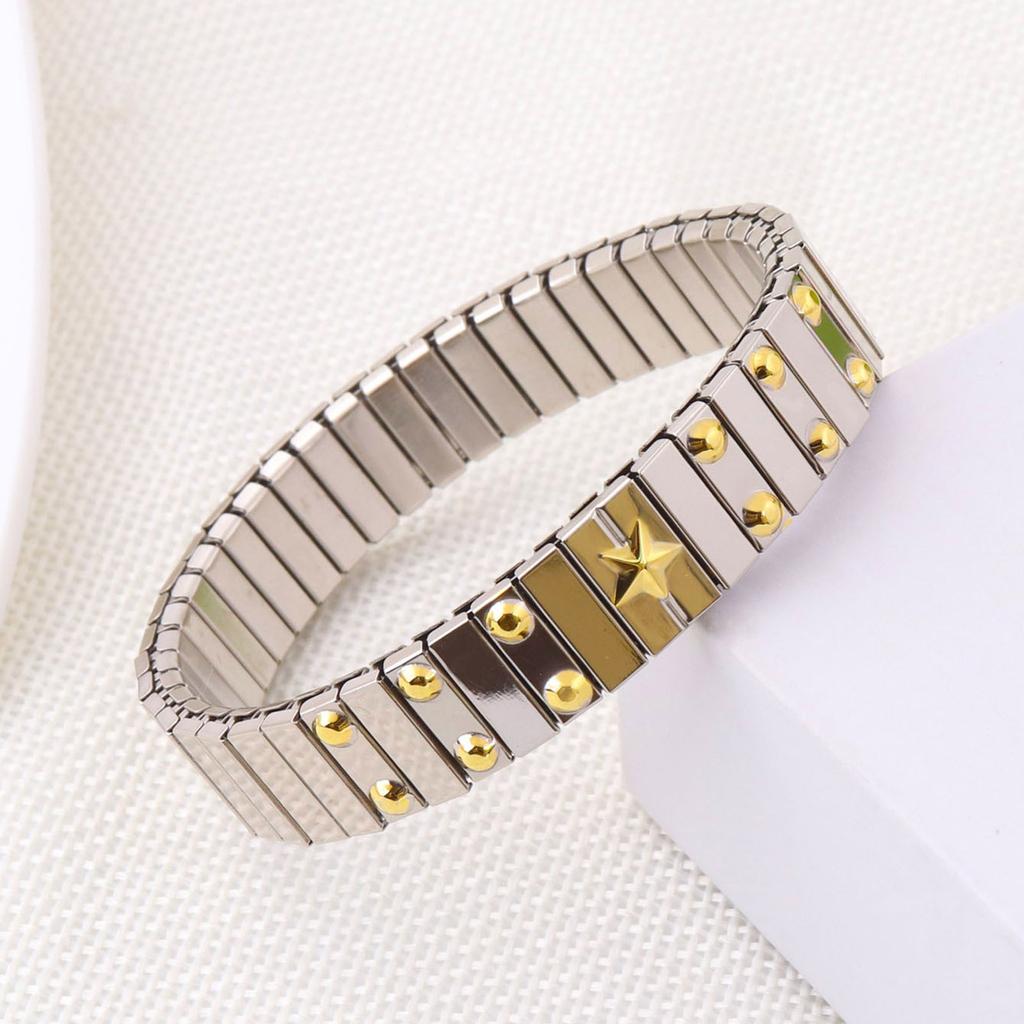 Bohemian Rhinestones Stretch Bracelet Versatile Elastic Rhinestones Wristband Ornament Sophisticated Bracelet Accessory