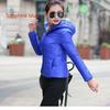 Women Ultra Light Hooded Duck Down Jacket Long Sleeve Pure Color Slim Short Zipper Coats