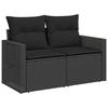 Sofa Set 6 Pieces Black Poly Rattan and Steel