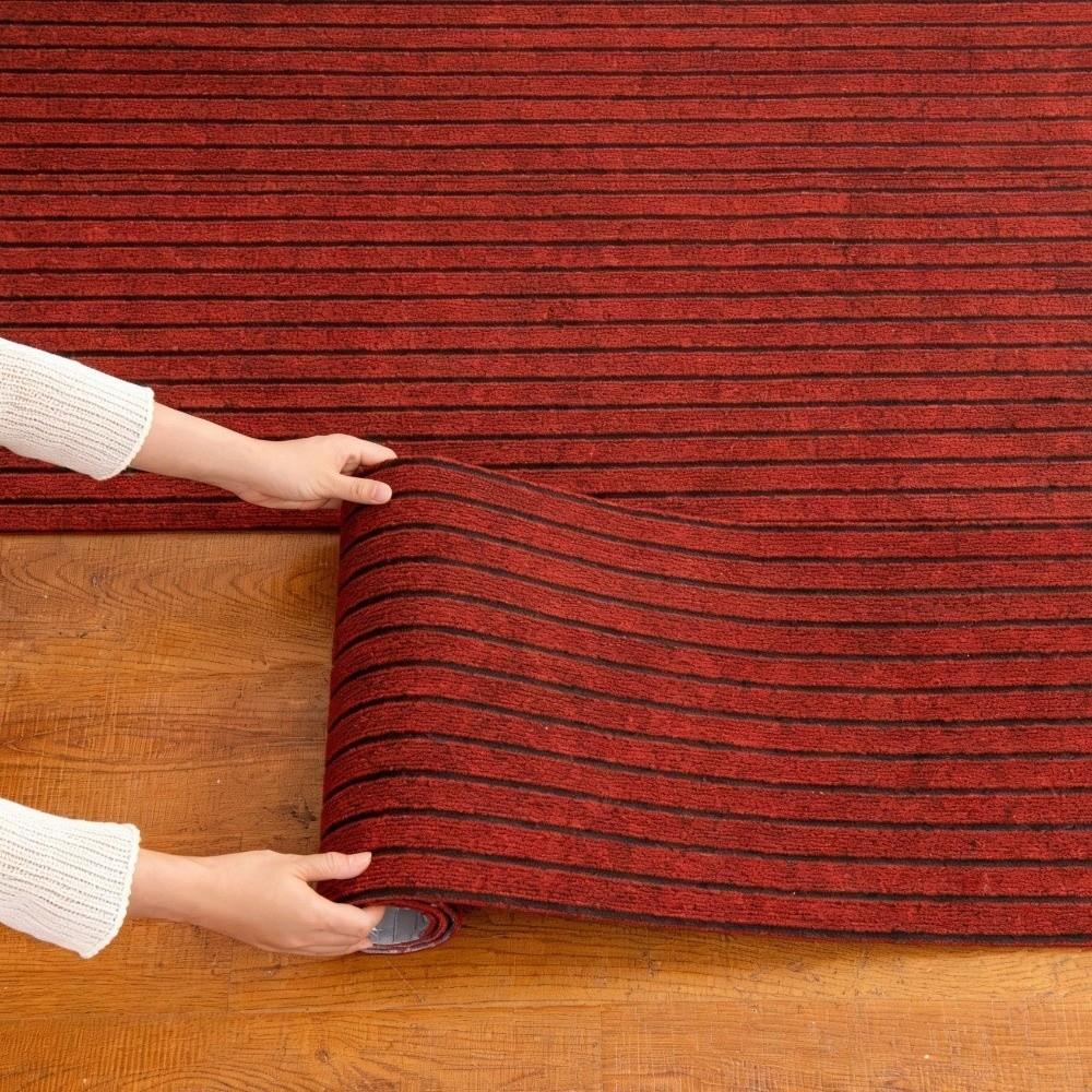 DIY Self-Adhesive Carpet Striped Pattern Repeatedly Washed Peel and Stick Mat Nano-Absorption Cat Scratching Mat Kitchen Door
