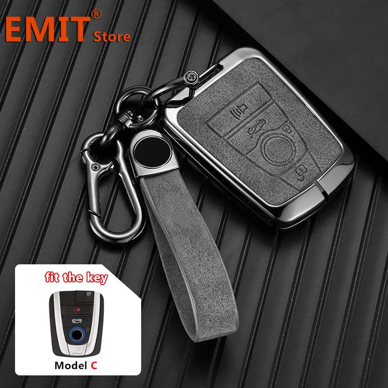 

Чехол для автомобильного ключа из цинкового сплава из натуральной кожи, подходит для BMW I3 I8 Series, защитный чехол для ключа, брелок, аксессуары для интерьера