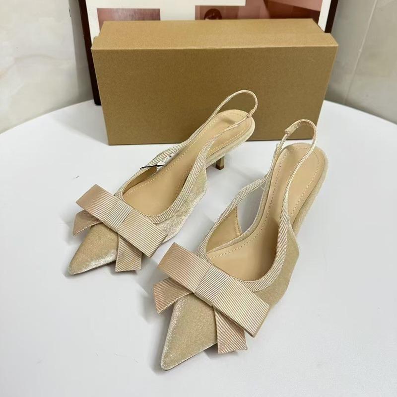 

Женские туфли-лодочки на тонком каблуке с острым носком черного цвета с элегантным закрытым бантом для официальной работы и вечеринки. Женские туфли на высоком каблуке 35 хаки