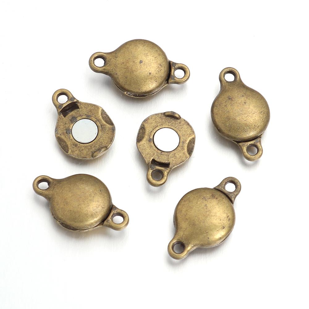 5pcs Alloy Strong Magnetic Clasps Flat Round End Clasps Buckles Connectors For Jewelry Making DIY Necklace Bracelets Accessories