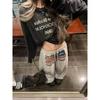 VIONA Y2K College American Hip-hop Goth Print Drawstring Wide Leg Sweatpants Loose 90s High Street Sports Trousers Floor Length Pants