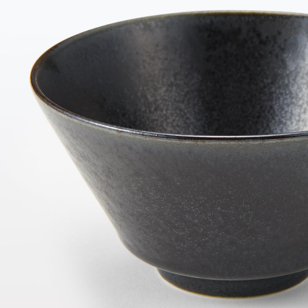 MUJI Mino ware rice black in diameter 83993528 bowl, glaze, approx. 12.7cm