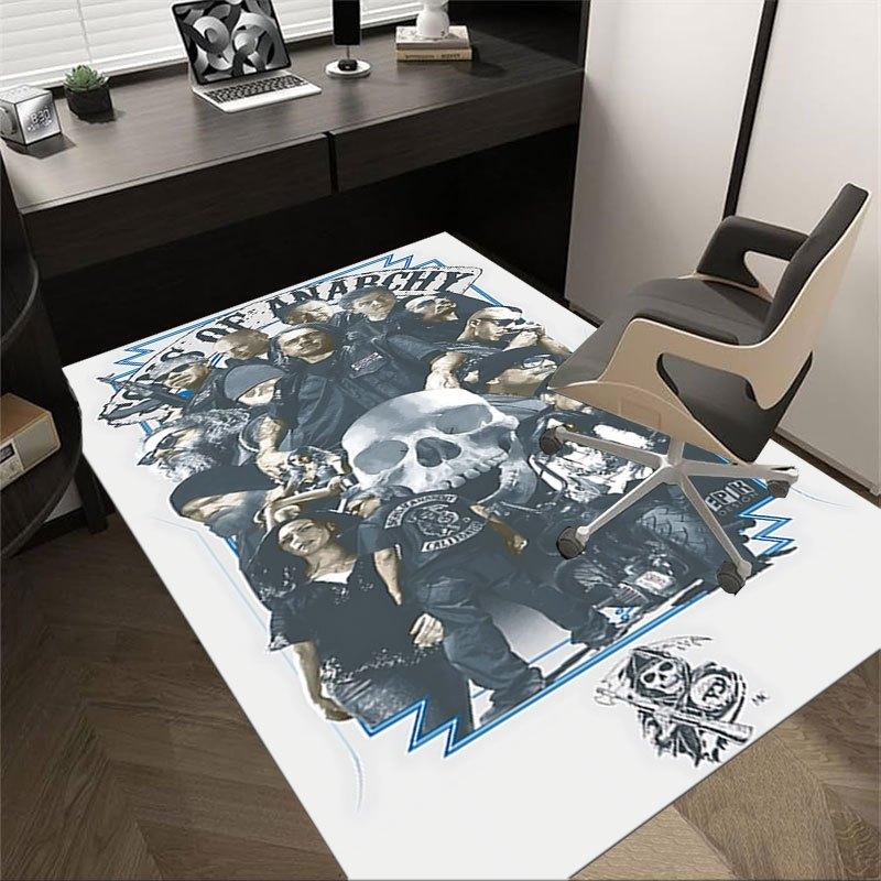 

1pc Sons of Anarchy themed Office Carpet Chair Mats - durable polyester rug for home theater, office, dorm room decor - tA41 60cm by 90cm