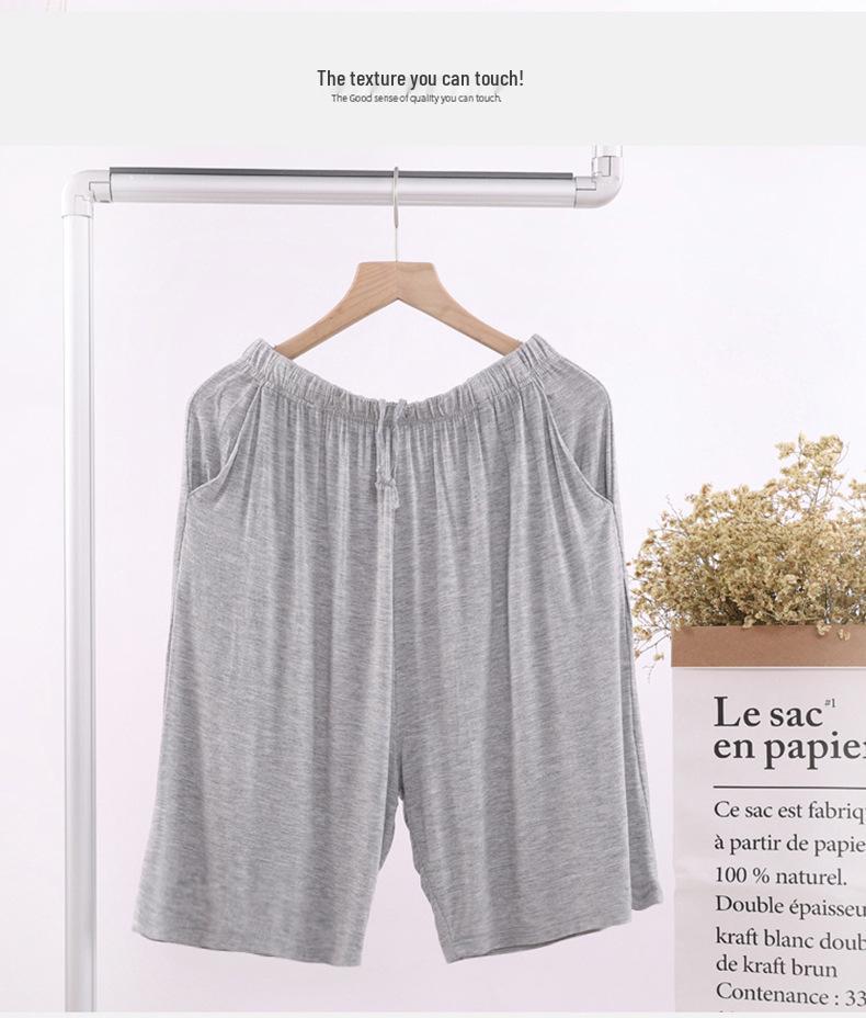 Męskie lekkie modalowe spodenki piżamowe na lato - Rozmiar Plus Size, Bardzo Szeroki Krój