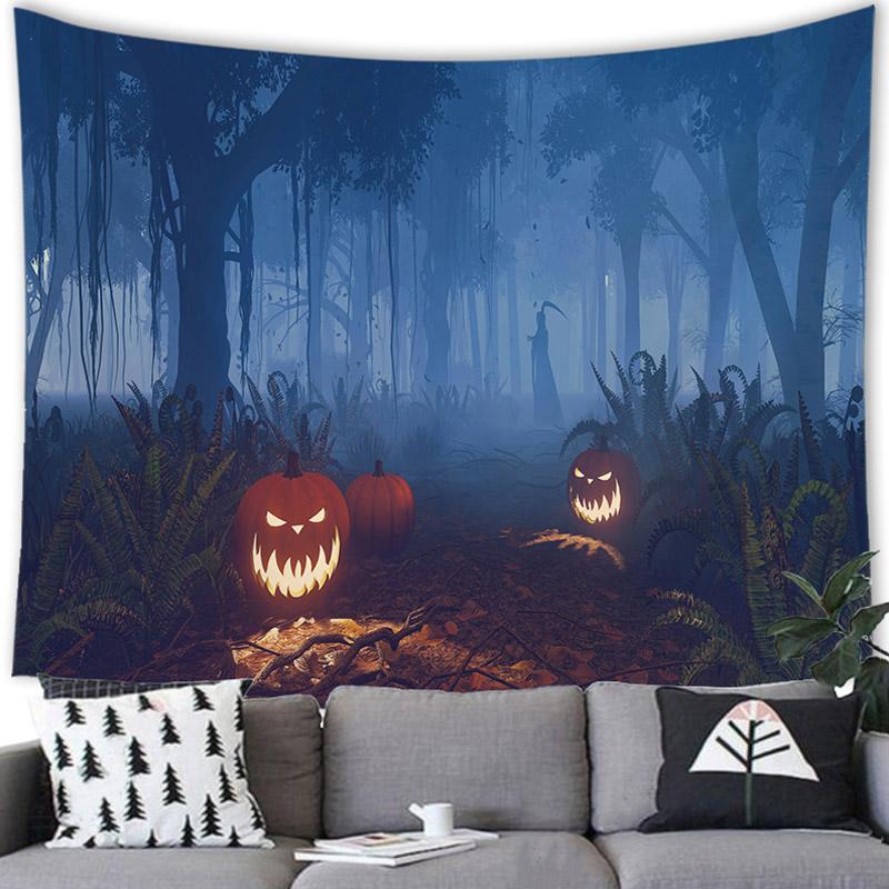 Домашний декор Хэллоуин гобелен настенный гобелен летучая мышь тыква счастливый Хэллоуин — фото 11