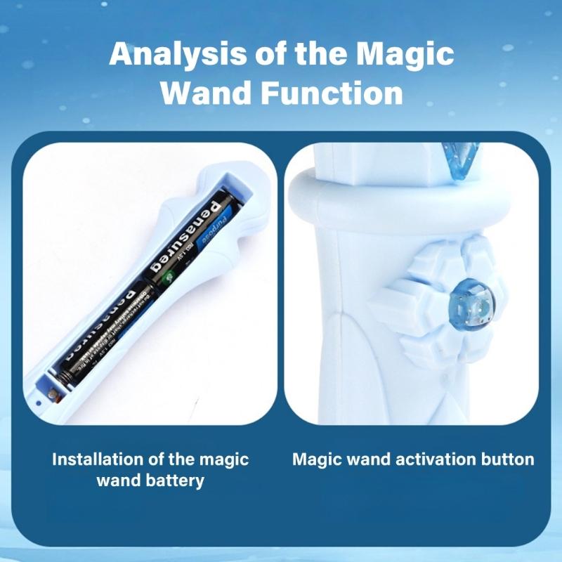 Light Up Musical Magical Wand For Kids Girls Birthday Party Toy Roleplay Princess Snowflake Wand for Roleplay Game Wear