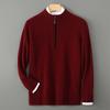 Autumn And Winter New Men'S Half Turtleneck Half Zipper Bottoming Shirt Warm Wool Knitted Casual Fashion