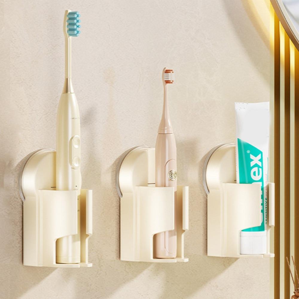3Pcs Reusable Toothbrush Storage Base Wall Mounted Toothpaste Storage Rack  Bathroom