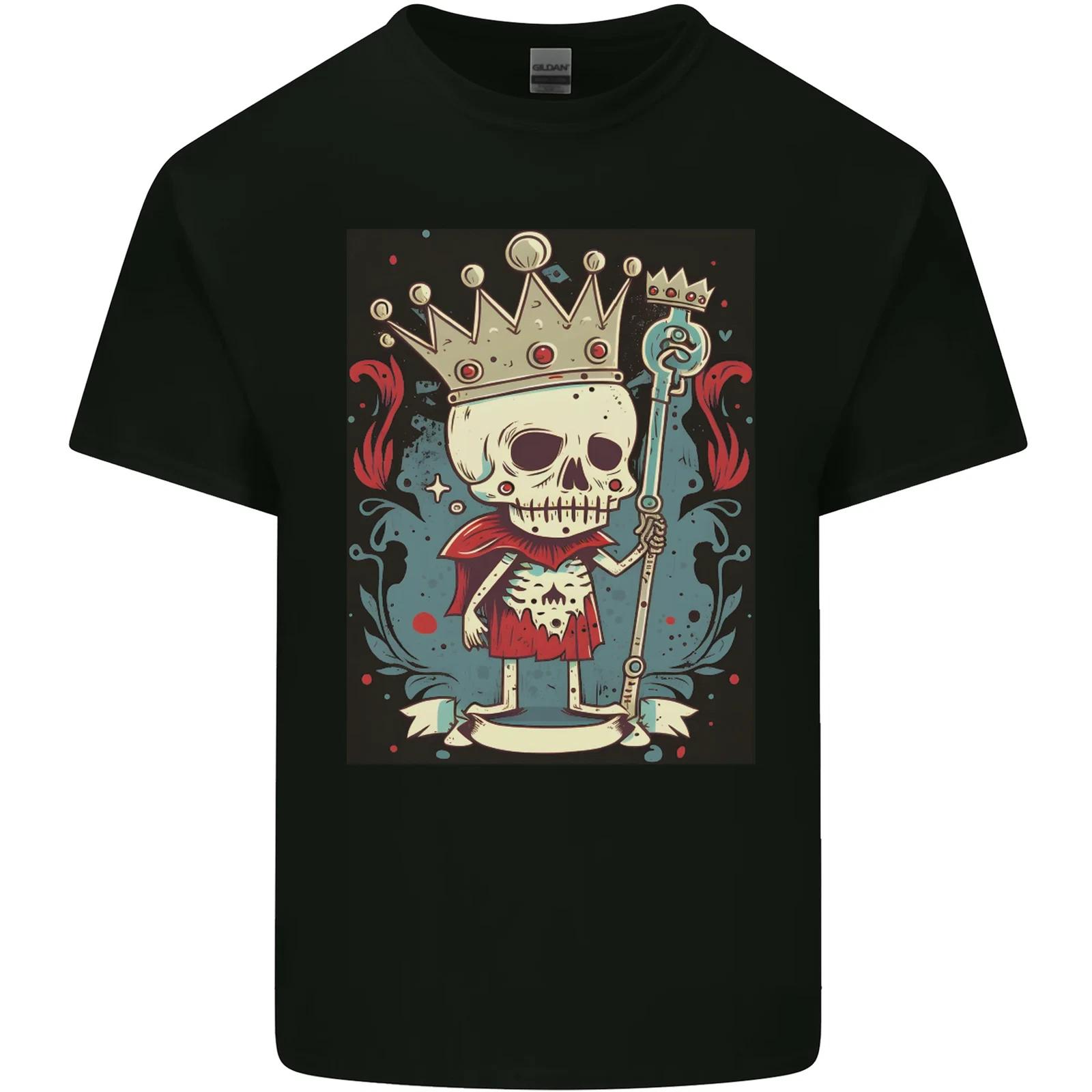 A Vintage Style Skeleton Retro King Skull Kids T-Shirt Childrens S