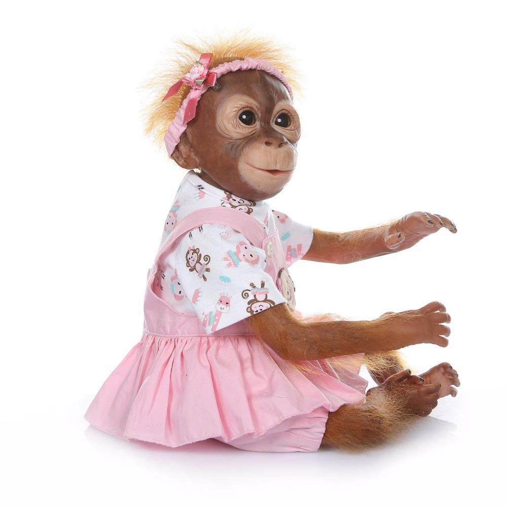 Bebe Doll with New 52CM Handmade Detailed Paint Reborn Baby Monkey Newborn Baby Collectible Art High Quality Toy Gift