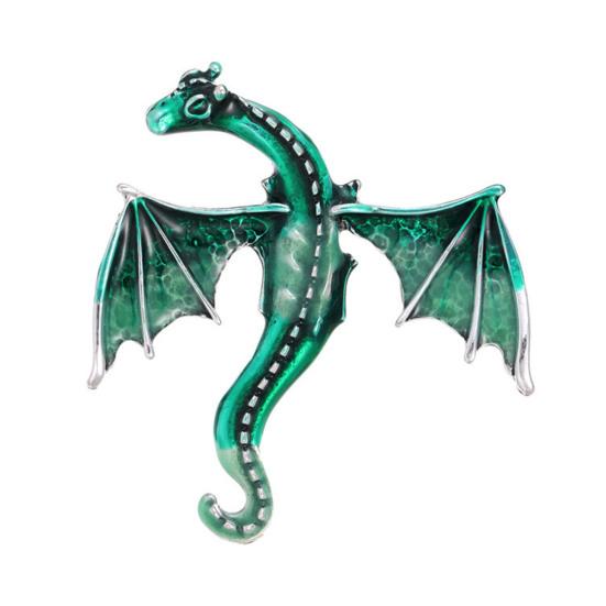 Winged Dragon Brooch Retro Colorful Dragon Brooch Pin Decorative Alloy Lapel Pin Clothes Accessory for Backpack Hats Jackets Decoration