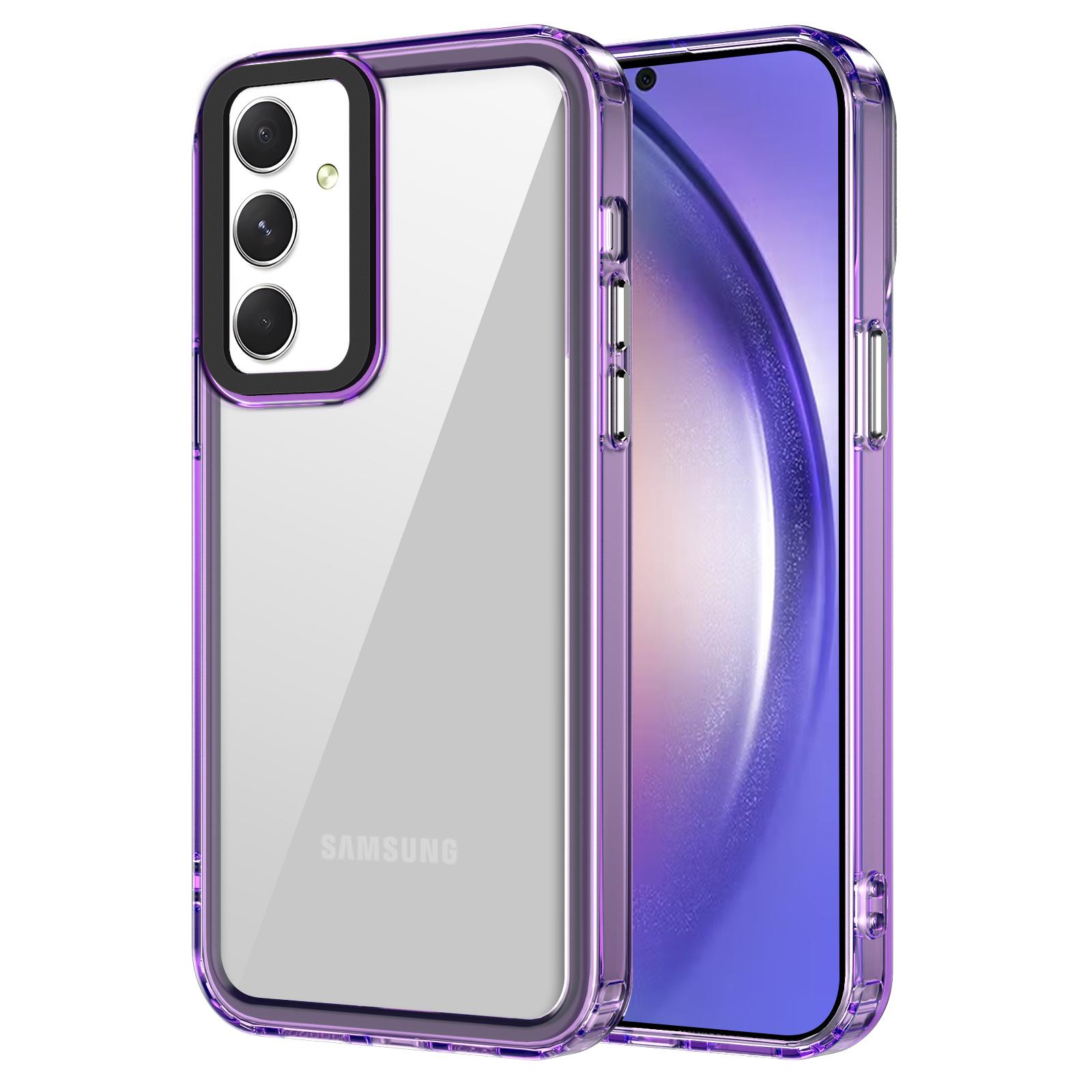 

For Samsung Galaxy A54 5G Clear Cases Anti-Drop PC+TPU Phone Case Transparent Purple