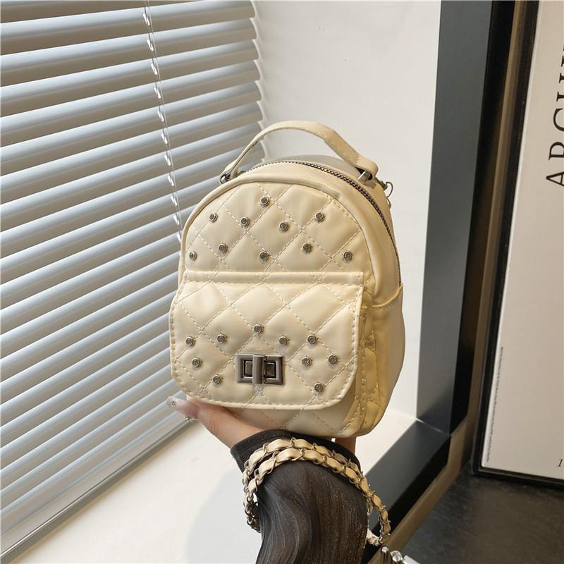 Premium Sense Niche Diamond Backpack Bag Women 2025 New Fashion Versatile Double Shoulder Bag Single Shoulder Travel Bag Tide