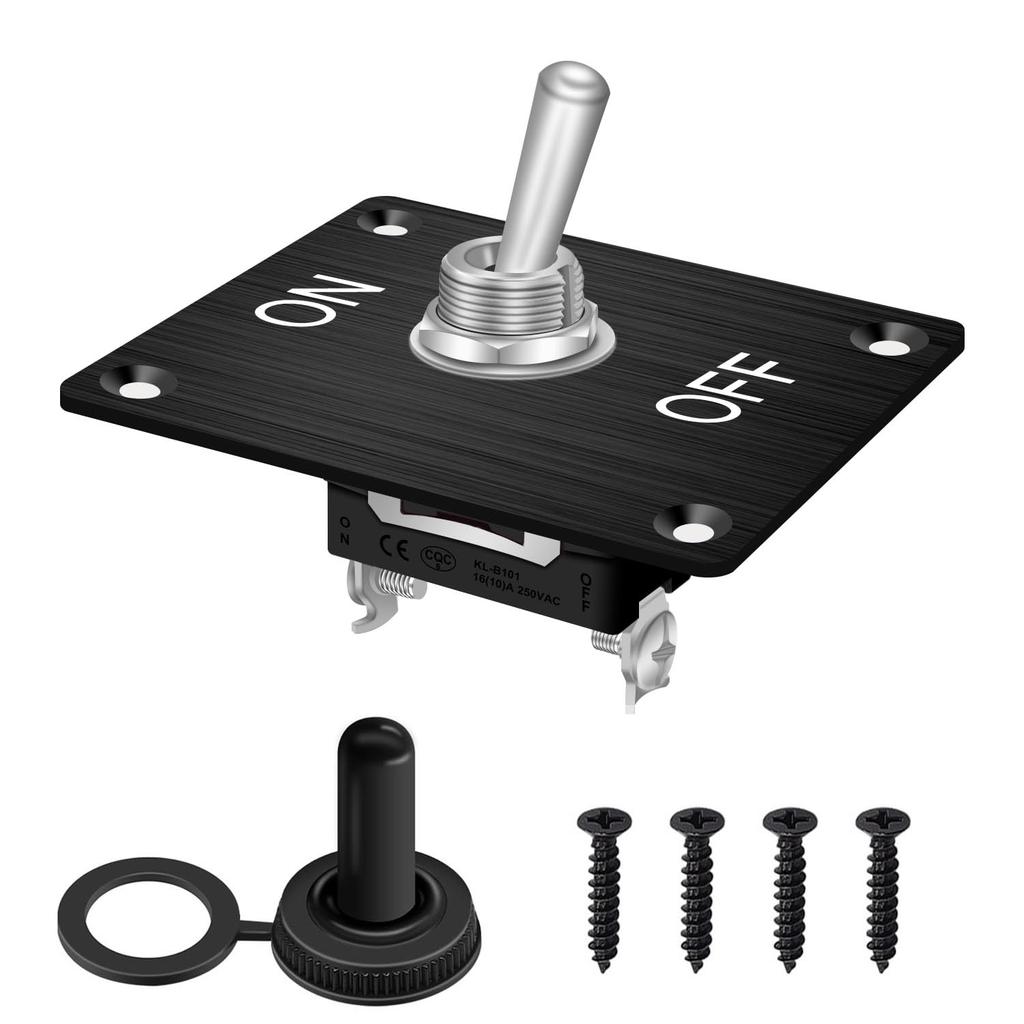 Weideer Toggle Switch 12V 30A Heavy Duty Waterproof Toggle Switch ON/Off 2 Pin 2 Position SPST with Mounting Panel Waterproof Cap for Auto Car Marine
