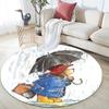 Paddington Bear Round Area Rug,Carpet Rug for Living Room Bedroom Sofa Playroom Decor,Non-slip Floor Mat