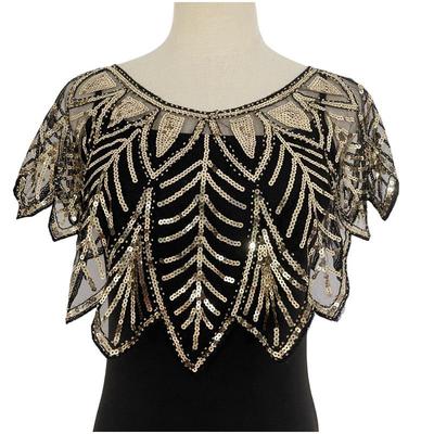 Vintage Pailletten-Netz-Schal-Cardigan - Europäisches kurzes formelles Party-Cape