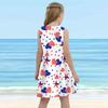 Girls' Dress Sleeveless 3D Blue Heart and Red Checkered Heart Print Summer Daily Cute Casual Sweet Kids A Line Dress Tank Dress
