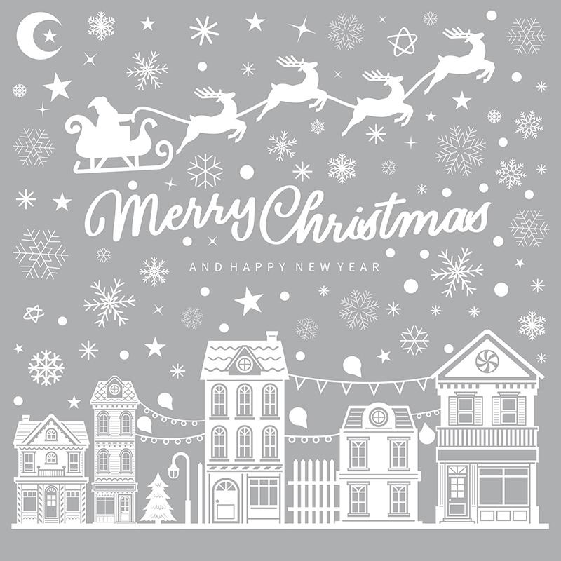 Creative Christmas Decorations, Electrostatic Stickers, Shop Window Decorations, Christmas Decorative Glass Stickers