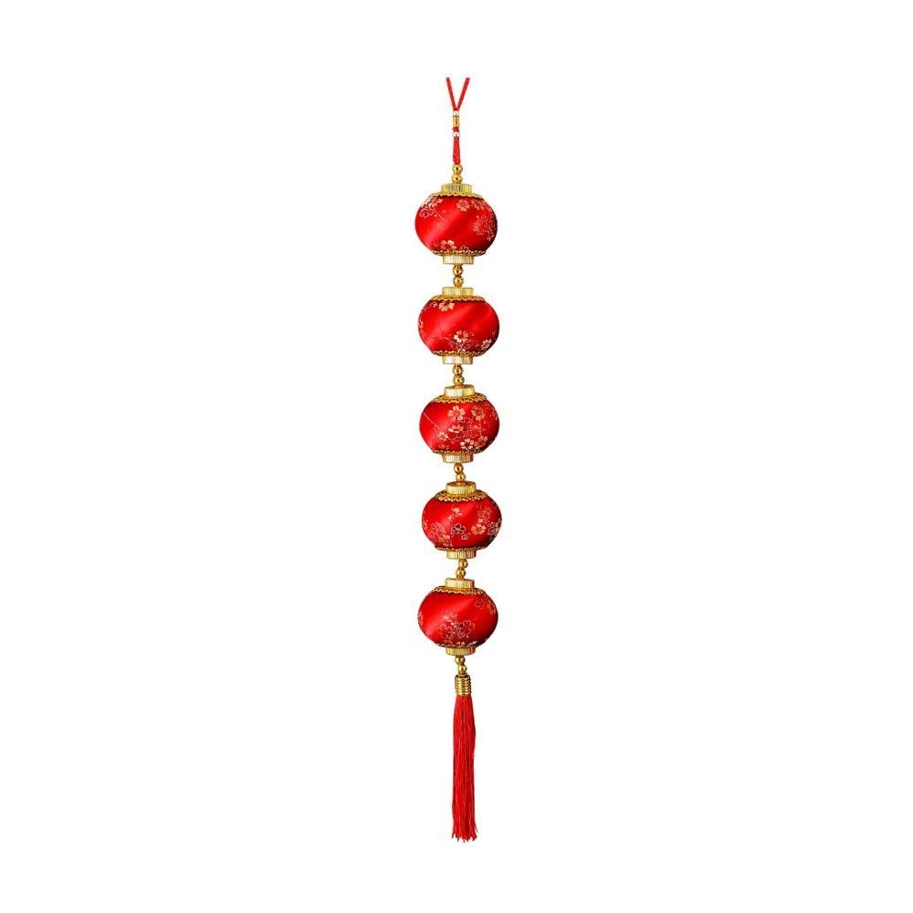 Flocking Plum Blossom Lantern Pendant Chinese Style Round Ball Lantern String  Shopping Mall