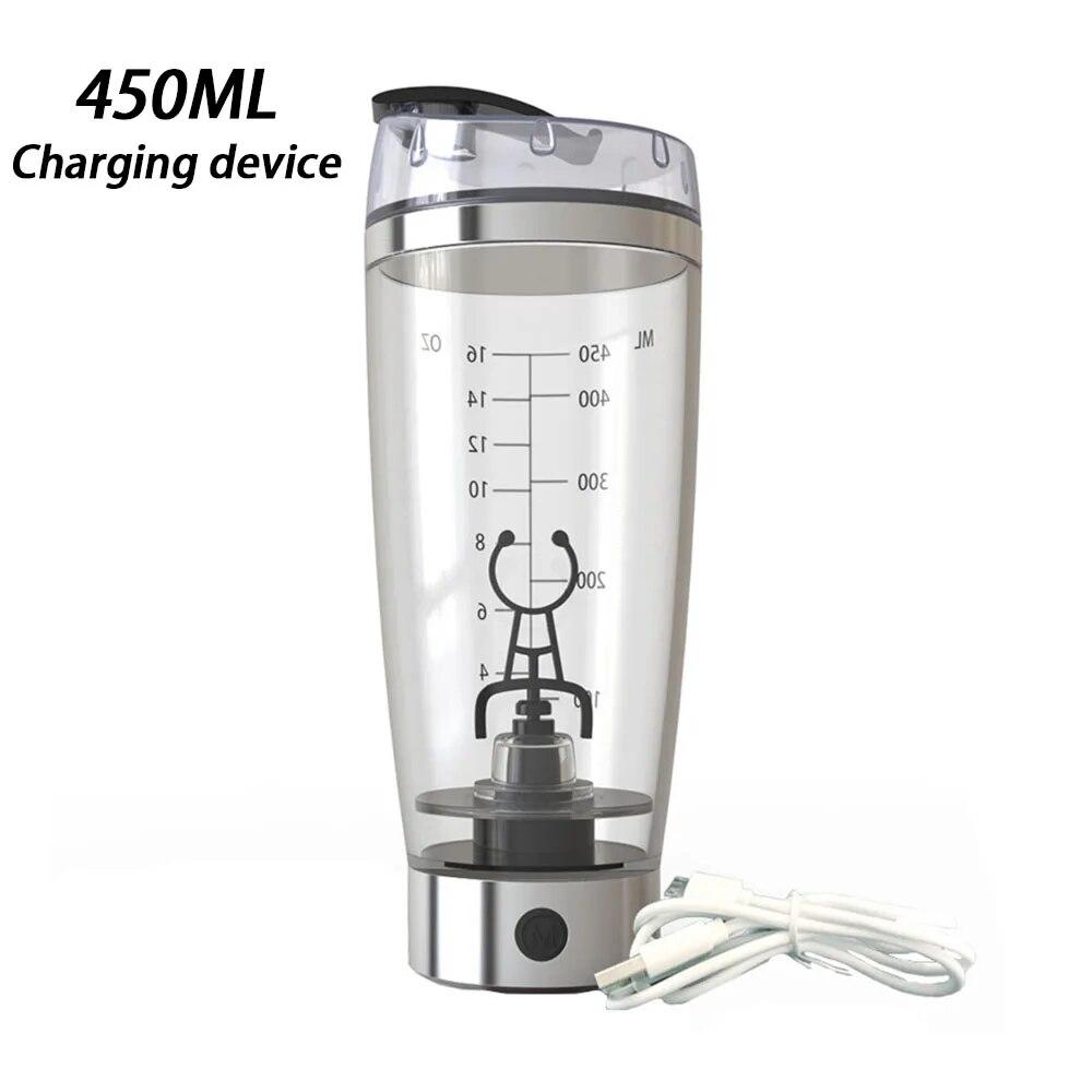 450/600ml Rechargeable Protein Shaker Electric Mixing Cup Portable Protein Powder Shaker Bottle Mixer For Home Kitchen Tools