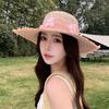 New French bow big brim straw hat women's spring summer seaside beach vacation wind shade sun protection hat
