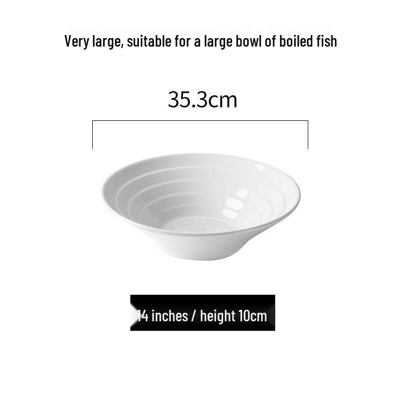 White Ceramic Microwaveable Bowl – Versatile for Soup, Noodles, Rice, and More, Ideal for Home or Commercial Use