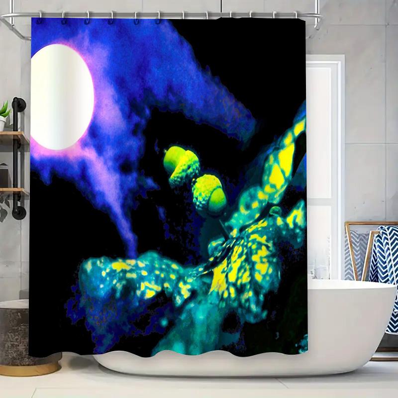 

Bathroom Shower Curtain Abstract Blue Green Forest Trees Nature Landscape Home Decor Washroom Backdrop Artistic Print Waterproof W60H190(CM)-1 Pcs