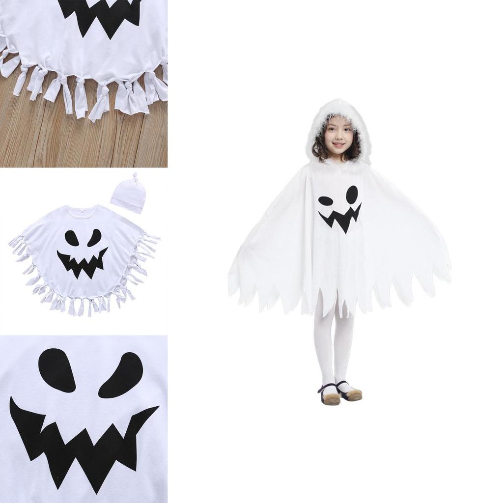 Halloween Geisterumhang Cape für Kinder Cosplay Kostüme Party Rollenspiel