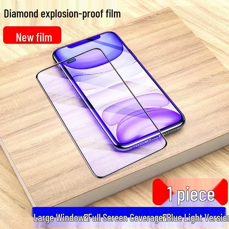 Apple 11/11 Pro Max Full-Cover Tempered Screen Protector - Anti-Fingerprint, Anti-Blue Light, for XS/XR/Max.