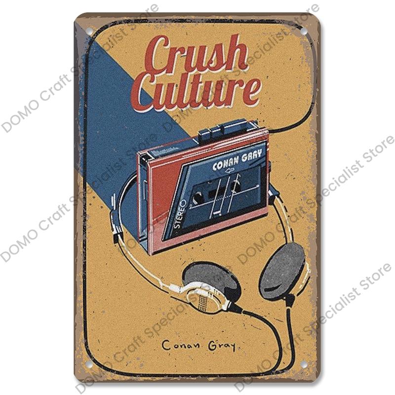 Retro Music Poster Metal Tin Signs Music CD Radio Guitar Singer Vintage Metal Plate Wall Decor Music Party Bar Club Living Room